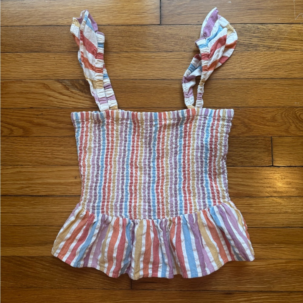 Roller Rabbit Smocked Strip Tank